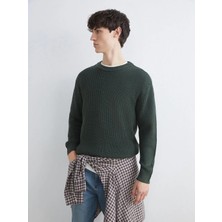 LC Waikiki Xsıde Yeşil Bisiklet Yaka Erkek Triko Kazak