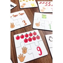 Sayıları Öğreniyorum 10'lu Ahşap Üç Parçalı Eşleştirme Oyunu