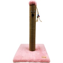 Feyza Design Kedi Tırmalama Sütunu 50 cm Doğal Kendir Halatlı Eğlenceli Tasarım
