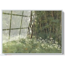 Tablonhazır Çerçeveli Yatay Cam Tablo Salon Duvar Tablosu Yatay Cam Yesildogamanzarasi Ofis Tablosu