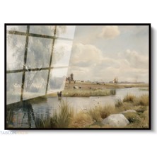 Tablonhazır Çerçeveli Yatay Cam Tablo Salon Duvar Tablosu Yatay Cam DOGAMANZARASI15 Ofis Tablosu