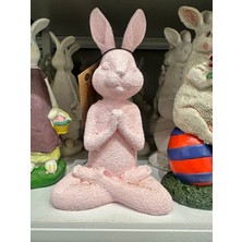 İki Cadı Tasarım Yoga Yapan Tavşan Dekoratif Obje, Biblo