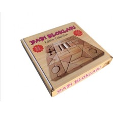 Renkli Ahşap Yapı Blokları Seti, 64 Parça, Çocuklar Için Eğlenceli ve Eğitici