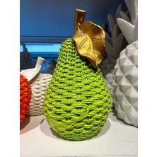 İki Cadı Tasarım Hasır Dokulu Armut Polyester Obje