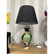 İki Cadı Tasarım Şık ve Dekoratif Büyük Bombe Seramik Abajur