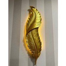 İki Cadı Tasarım Gold Tüy Led'li Pilli Dekoratif Aplik