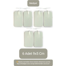 6 Adet 9x5 cm Büyük Boy Kablolu Tens Pedi, Elektrot Pedi, Yedek Set