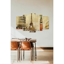 Mbb E-Ticaret Tarihi Mekanlar 5 Parçalı Mdf Tablo