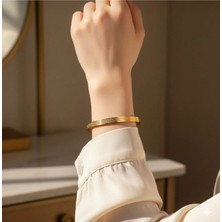 Herşey Nota Ayetel Kürsi Bileklik – Gold Renk, Paslanmaz Çelik Ayarlanabilir Unisex Tasarım
