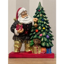 İki Cadı Tasarım Çam Ağacı Detaylı Noel Baba Biblo Dekoratif Obje