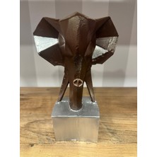 İki Cadı Tasarım Dekoratif Fil Objesi - Gümüş