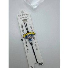 Herşey Nota Powerpuff Girls Bubbles Figürlü Ip Unisex Bileklik – Ayarlanabilir Sevimli Tasarım