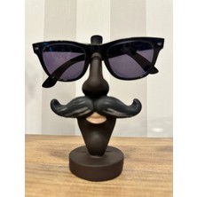 İki Cadı Tasarım Man With Moustache Gözlük Tutucu, Bıyıklı Erkek Gözlük Standı, Dekoratif Polyester Obje
