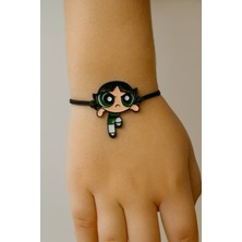 Herşey Nota Powerpuff Girls Buttercup Figürlü Ayarlanabilir Unisex Bileklik – Eğlenceli Tasarım