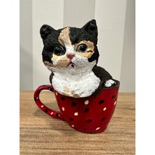 İki Cadı Tasarım Fincandaki Kedi, Dekoratif Tasarım Obje, Kedi Biblosu