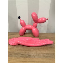 İki Cadı Tasarım Pembe Balon Köpek ve Tütsülük Set