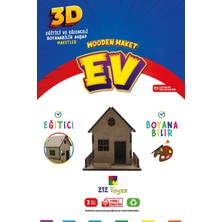 3D Ahşap Ev Maketi, Çocuklar Için Eğitici ve Yaratıcı Oyuncak