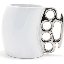 Mercansa Porselen Muşta Tasarımlı Kupa Bardak Gümüş Renk