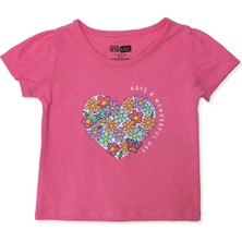 Hellobaby Kız Bebek Tshirt Süprem Bisiklet Yaka Kısa Kol