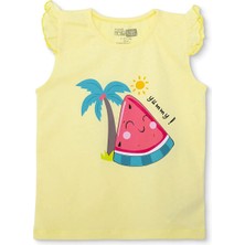 Hellobaby Kız Bebek Atlet Tshirt Süprem Bisiklet Yaka Atlet Kol