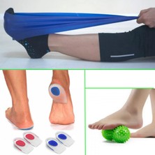 Topuk Rahatlatıcı Seti: Jel Topukluk, Masaj Topu ve Germe Bandı