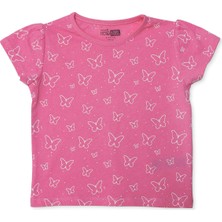 Hellobaby Kız Bebek Tshirt Süprem Bisiklet Yaka Kısa Kol