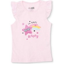 Hellobaby Kız Bebek Atlet Tshirt Süprem Bisiklet Yaka Atlet Kol
