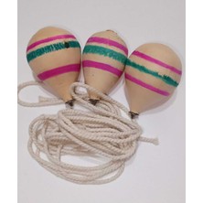 Ahşap Topaç Seti, Renkli ve Eğlenceli Çocuk Oyunu, 3'lü Paket