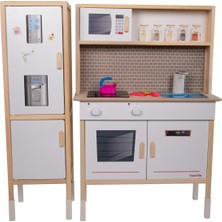 Ahşap Buzdolaplı Sulu Akan Mutfak Dekorasyon Seti