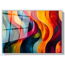 Tablonhazır Çerçeveli Yatay Cam Tablo Salon Duvar Tablosu Yatay Cam Soyutgeometriksanat9 Ofis Tablosu