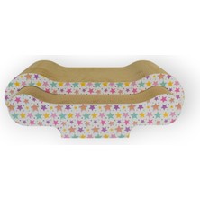 Feyza Design Yıldız Desenli Karton Kedi Tırmalama Platformu 58X23X18CM