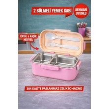 Open Home Concept 1 Adet Benmarili Paslanmaz Çelik Yemek Kabı 2 Bölmeli Beslenme Kabı Saklama Kabı Lunch Box