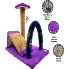 Feyza Design Evcillhome Kedi Tırmalama, Rampası ve Fırçası 3'lü Set Takım