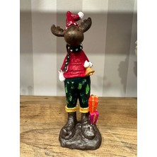 İki Cadı Tasarım Yılbaşı Ürünleri, Atkılı Geyik Adam Dekoratif Obje Biblo