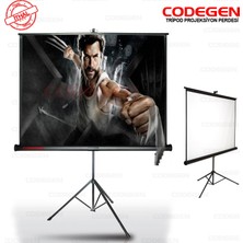 Codegen TX-20 200x200 cm Tripod Ayaklı Taşınabilir Manuel Projeksiyon Perdesi (Arkası Siyah Fonlu)
