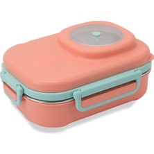 Uzspace Paslanmaz Çelik Yemek Kabı - Lunch Box 600 ml Irıs Red