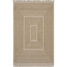 Cool Halı Rustika Bej Jüt Halı Modern Kabartma Desen Kaymaz Taban Bohem Iskandinav Tarzı Dekoratif Jüt Kilim