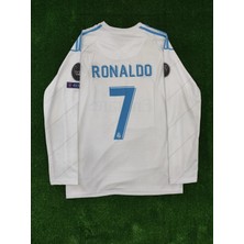 2018 Kiev Şampiyonlar Ligi Finali Cristiano Ronaldo Beyaz Renk Uzun Kol R.madrid Nostalji Forma