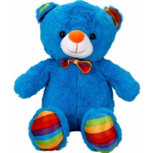 Sinerjim Oturan Kurdeleli Renkli Peluş Ayı 30 cm