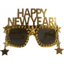 Vipfoni Happy New Year Yıldızlı Gold Yılbaşı Gözlüğü