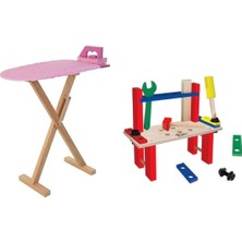 Ahşap Eğitici Oyuncak Seti, Ütü ve Tamir Aletleri, Montessori Beceri