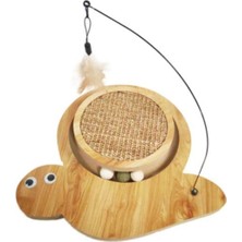 Feyza Design Ahşap Kedi Tırmalama ve Oyun Standı, Salyangoz Şekli 35X32 cm
