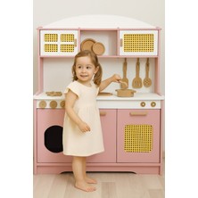 Pembe Hazeranlı 9 Parça Mutfak Seti, LED Işık Hediğiyle Şık ve Kullanışlı