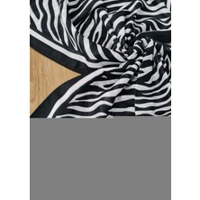Cadde Dükkanı Nine Fresh Zebra Desenli Pamuklu Şal Siyah