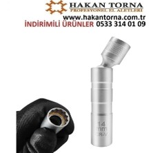 Ingco 3/8 Buji Lokması Yıldız Mıknatıslı  14 mm Manyetik Mafsallı Buji Lokması