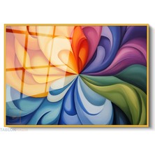 Tablonhazır Çerçeveli Yatay Cam Tablo Salon Duvar Tablosu Yatay Cam Soyutsanat4 Yeni Ev Hediyesi Ofis Tablosu