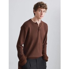 LC Waikiki Lcw Vision Kahverengi Bisiklet Yaka Erkek Triko Kazak