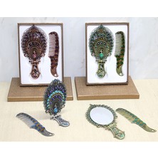 Maarketim Tavuskuşu Katlanabilir Ayna Ve Tarak Seti Büyük Boy