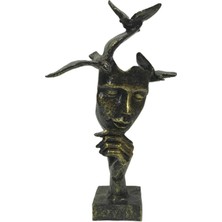 Şans Hediyelik Kuşlu Adam Biblo Siyah&altın Eskitme 31CMX21CM