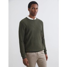 LC Waikiki Lcw Vision Yeşil Bisiklet Yaka Erkek Triko Kazak